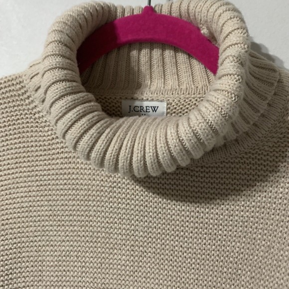 J. Crew Factory Sweater Womens Size L Large Beige Classic Turtleneck Knit AF728 - Picture 3 of 14